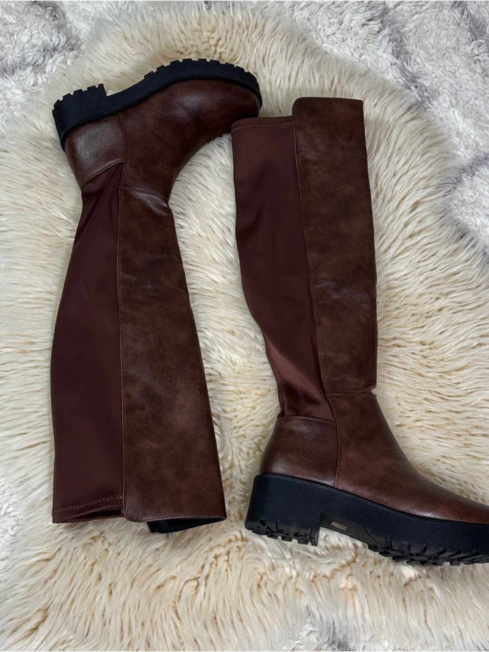 Women’s Tall Brown Chunky Sole Riding Boots